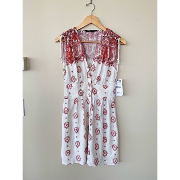 Zara | Dresses | Nwt Zara Printed Dress With Embroidery | Poshmark